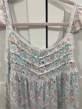 NWT Women’s Morris & Co Floral Lace-Trim Pajama Nightdress Sz S